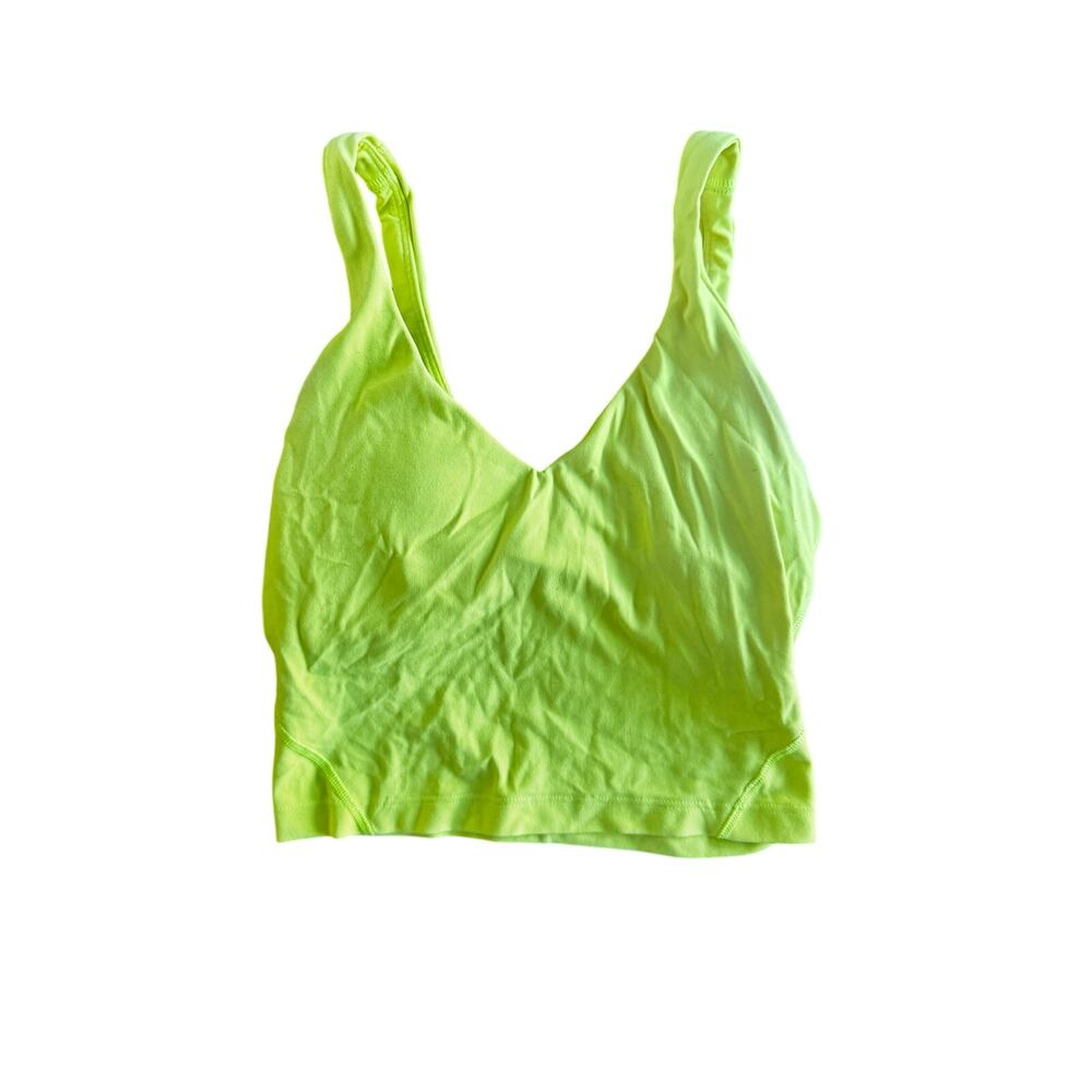 Lululemon Tank Top Size 2 Neon Yellow Seamless Athletic Yoga Top